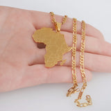 Anniyo Hip-hop Style Africa Map Pendant Necklaces Gold Silver Color Jewelry For Women Men African Maps Jewellery  #043821