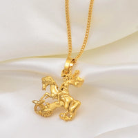 Anniyo Snt George Dragon Pendant Chain for Women Girls Saint-George Slaying the Dragon Jewelry #106306