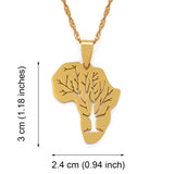 Anniyo New Design Africa Map Pendant Necklaces African Roots Tree Necklace Jewelry Gold Color Stainless Steel @111621