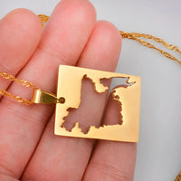 Anniyo Bengal Country Map Pendant and Thin Necklace Gold Color Jewelry Bangladesh Maps of Bengalese Patriotic  #018421