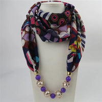 Ahmed Autumn and Winter Fashion Rhinestone Leopard Head Pendant Leopard Scarf Necklace For Women New Neckerchief Scarves Jewelry