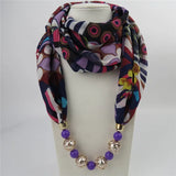 Ahmed Autumn and Winter Fashion Rhinestone Leopard Head Pendant Leopard Scarf Necklace For Women New Neckerchief Scarves Jewelry