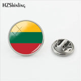 2018 New Indian Flag Clasp Pin Various Flags Pins Stainless Steel Art Lapel Pin Glass Cabochon Jewelry