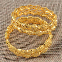 Anniyo 4 Pieces/Lot Wholesale Ethiopian Gold Color Bangles Factory Price The Style of African Middle East Dubai Jewelry @086206