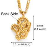 Anniyo Dragon Model Pendant Necklaces Women Men Gold Color Jewellery Cubic Zirconia Mascot Ornaments Lucky Symbol  @067104