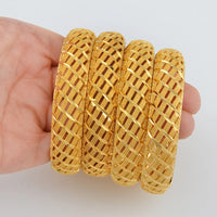 Anniyo 6CM/2.36 Inch Dubai Bangle for Women Girls Wedding Party Ethiopian Bracelet African Arab Jewelry @990006