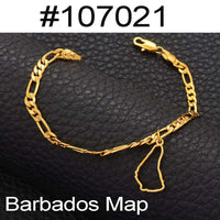 Anniyo Barbados Island Map & Flag Symbol /Dominican/Italy Sicily Map Bracelets for Women Men Girls Bangles Jewelry #106521