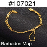 Anniyo Barbados Island Map & Flag Symbol /Dominican/Italy Sicily Map Bracelets for Women Men Girls Bangles Jewelry #106521