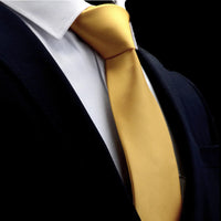 GUSLESON Quality Jacquard Woven Silk Solid Tie for Men 8cm Classic Plain Necktie Red Navy Gold Yellow Ties for Wedding Business