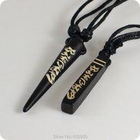 OM MANI PADME HUM Tibet six words mantra amulet yak bone Carving Pendant Necklace Lucky Gift Tribal Totem Fashion Jewelry