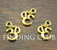 50 pcs Metal Alloy OM Aum Ohm Mantra Sign Charm Pendant 15x10mm Fit Jewelry Making