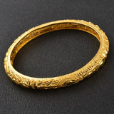 Anniyo 4PCS/Lot Ethiopian Bride Bangle for Women Gold Color Wholesale Dubai Bracelet African Arab Jewelry Fancy  @086106