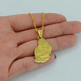 Anniyo Ile Maurice Map Pendant Necklace Women Men Gold Color Jewelry The Republic of Mauritius Maps Necklaces @002410