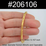 Anniyo 1 Piece/Openable Gold Plated Bangles for Women Girl Ethiopian Jewelry African Metal Bracelet Arab Middle East #205806
