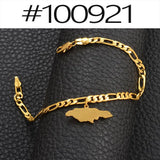 Anniyo Jamaica Map Bracelet for Women Men Jamaican Chain Link Bangles & Bracelets Patriotic  #100821