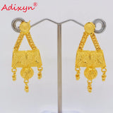 Adixyn TWO DESIGH India Necklace Earrings Set Jewelry Women Girls Gold Color Romantic Arab/Ethiopian/African Gifts N06229