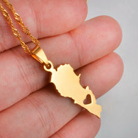 Anniyo Lebanon Country Map Pendant Necklaces Gold Color Jewelry Liban Maps of Lebanese Patriotic s @018521