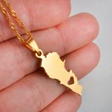 Anniyo Lebanon Country Map Pendant Necklaces Gold Color Jewelry Liban Maps of Lebanese Patriotic s @018521