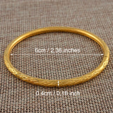 Anniyo 1 Piece/Openable Gold Plated Bangles for Women Girl Ethiopian Jewelry African Metal Bracelet Arab Middle East #205806