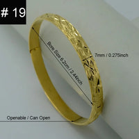 Anniyo (One Piece) Wholesale Dubai Bangle Jewelry Gold Plated Ethiopian Bracelet Openable for Women African Arab Wedding #001802