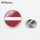 2018 New Indian Flag Clasp Pin Various Flags Pins Stainless Steel Art Lapel Pin Glass Cabochon Jewelry