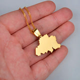 Anniyo The Kingdom Of Belgium Gold Color/Silver Color Map Pendant & Necklaces for Women Belgie/Belgique/Belgien Country  #022021