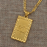 Anniyo Prophet Mohammed Allah Pendant Necklace Women Men Gold Color Jewelry Middle East/Muslim/Islamic Arab Ahmed #085106