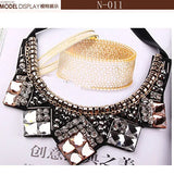 Chokers Crystal Necklaces Brilliant Jewelry for Women,New Arrival 2014  Five plum Flower Woman Coat Collar Necklace
