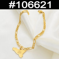 Anniyo Barbados Island Map & Flag Symbol /Dominican/Italy Sicily Map Bracelets for Women Men Girls Bangles Jewelry #106521