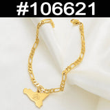 Anniyo Barbados Island Map & Flag Symbol /Dominican/Italy Sicily Map Bracelets for Women Men Girls Bangles Jewelry #106521