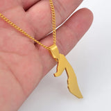 Anniyo 3.1CM Somalia Map Pendant Necklaces Stainless Steel for Women Girls Gold Color Jewelry Soomaaliya Country Maps @061721