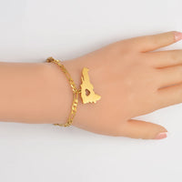 Anniyo Barbados Island Map & Flag Symbol /Dominican/Italy Sicily Map Bracelets for Women Men Girls Bangles Jewelry #106521