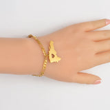 Anniyo Barbados Island Map & Flag Symbol /Dominican/Italy Sicily Map Bracelets for Women Men Girls Bangles Jewelry #106521