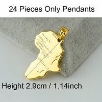 Anniyo Wholesale Bulk Africa Map Charms Pendant Gold Color Jewelry Women Men Ethiopian Nigeria Kenya South Africa Congo #132006