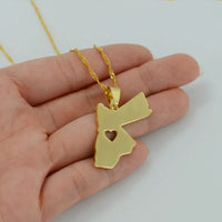 Anniyo The Hashemite Kingdom of Jordan Pendant Necklace for Women/Men Gold Color Jewelry  #005621