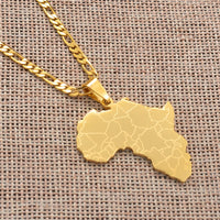 Anniyo Africa Map Pendant Necklaces Women Men Silver Color/Gold Color African Ethnic Jewelry  #077621B