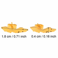 Anniyo Small Curacao Islands Map Stud Earrings Gold Color & Stainless Steel Jewelry Maps  @051921