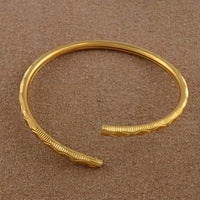 Anniyo 1 Piece/Openable Gold Plated Bangles for Women Girl Ethiopian Jewelry African Metal Bracelet Arab Middle East #205806