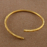 Anniyo 1 Piece/Openable Gold Plated Bangles for Women Girl Ethiopian Jewelry African Metal Bracelet Arab Middle East #205806