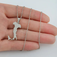 Anniyo Italy Map Pendant Necklaces Silver Color/Gold Color Stainless Steel Italian Maps Jewelry @049621