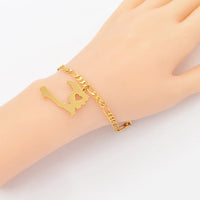 Anniyo Charm Haiti Map Bracelets Bangles Men Women Girl Ayiti Maps Jewelry Haiti Accessories Link Chain Bracelet #104521