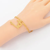 Anniyo Charm Haiti Map Bracelets Bangles Men Women Girl Ayiti Maps Jewelry Haiti Accessories Link Chain Bracelet #104521