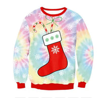 New Unisex Men Women 2026 Ugly Christmas Sweater For Holidays Santa Elf Christmas Printed Novelty Autumn Winter Blouses Clothing