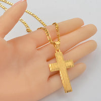 Anniyo Cross Pendant Necklaces for Women Men Gold Color Micronesia Marshall Island Crosses Religion African Jewelry #007509