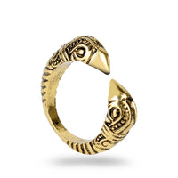 Retro Viking Open Raven Head Ring For Men Punk Adjustable Dragon Finger Rings Norse Runes Nordic Talisman Amulet Jewelry Gift