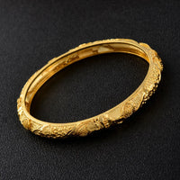 Anniyo 4PCS/LOT, CANNOT OPEN,Wholesale Ethiopian Bangles for Women Gold Color African Bracelet Jewelry Middle East  #087006M