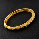 Anniyo 4PCS/LOT, CANNOT OPEN,Wholesale Ethiopian Bangles for Women Gold Color African Bracelet Jewelry Middle East  #087006M