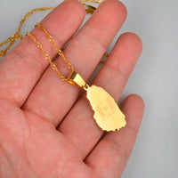 Anniyo Gold Color ST. Vincent Map Pendant and Thin Chain Necklaces Saint Vincent Maps Jewelry #020721