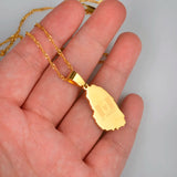Anniyo Gold Color ST. Vincent Map Pendant and Thin Chain Necklaces Saint Vincent Maps Jewelry #020721