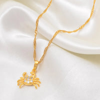Anniyo Mini Crab With Cubic Zirconia Pendant Necklace for Women Girl Guam Hawaii Micronesia Marshall Jewelry @@065904